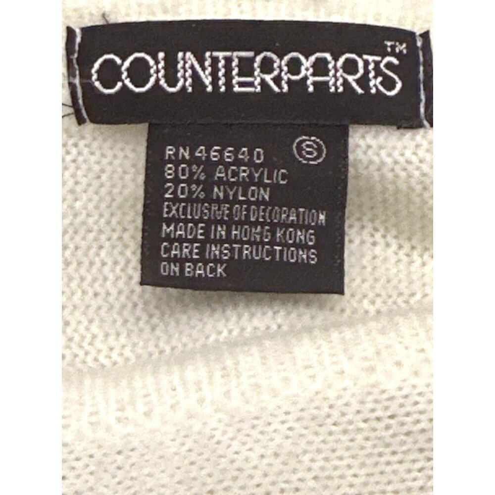 Vintage Counterparts Ivory Boho Sweater With Embroidered Floral Design Size S - Picture 6 of 10